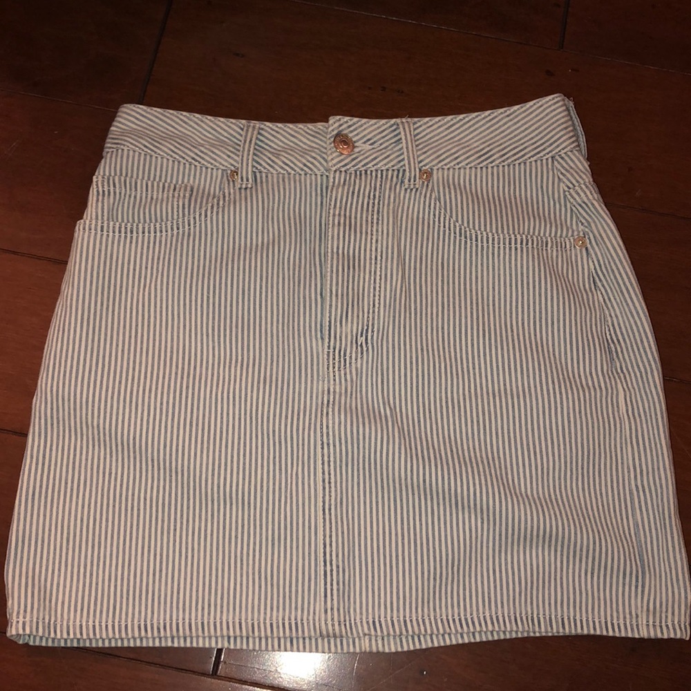 Button up stripped skirt